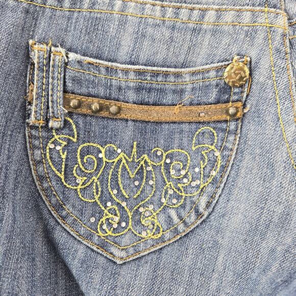 Vintage Y2K Roberto Cavalli Just Cavalli Jeans Women 27 Rhinestones Embroidered - Picture 5 of 14